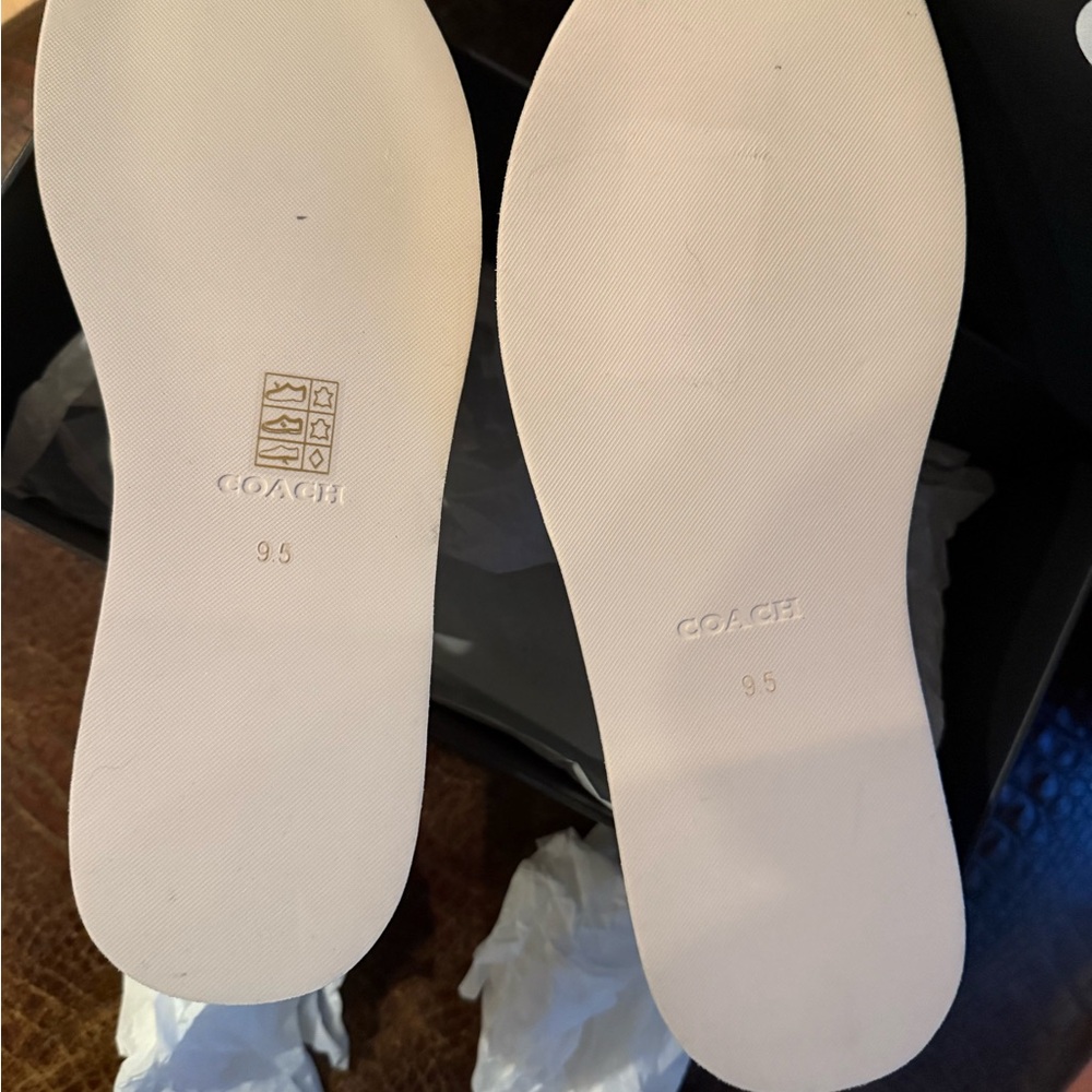 Coach Cream Braided Strap Sandals - Picture 4 of 9
